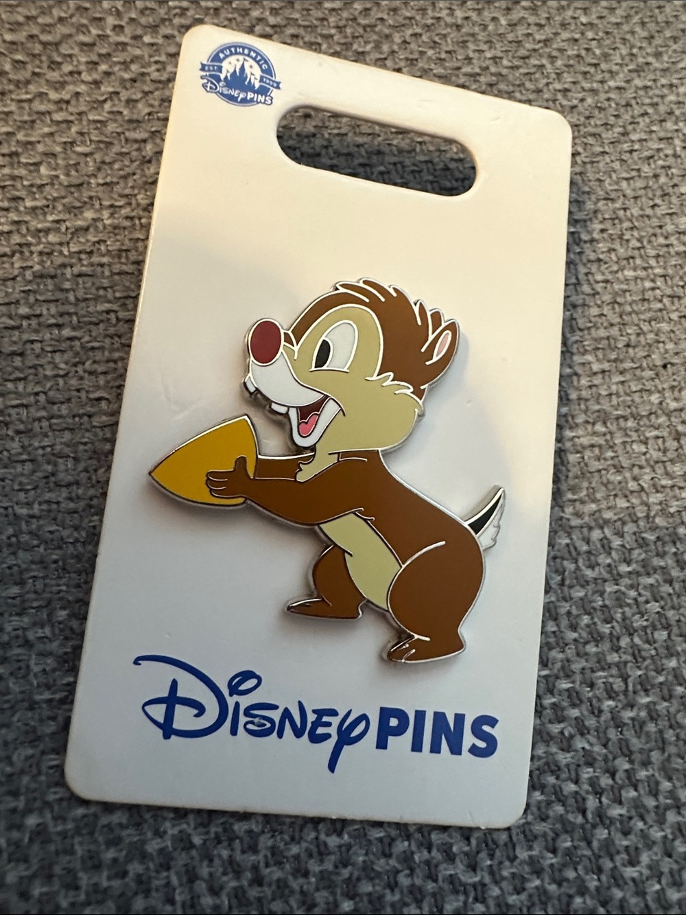 Disney Chip Enamel Pin in Brown, Cream, Yellow